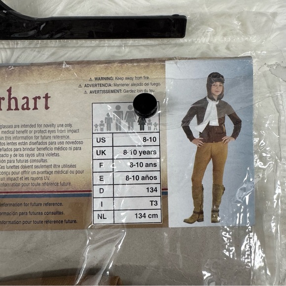 Amelia Earhart costume NEW child M 8-10 Halloween jacket pants hat goggles scarf - Picture 8 of 11
